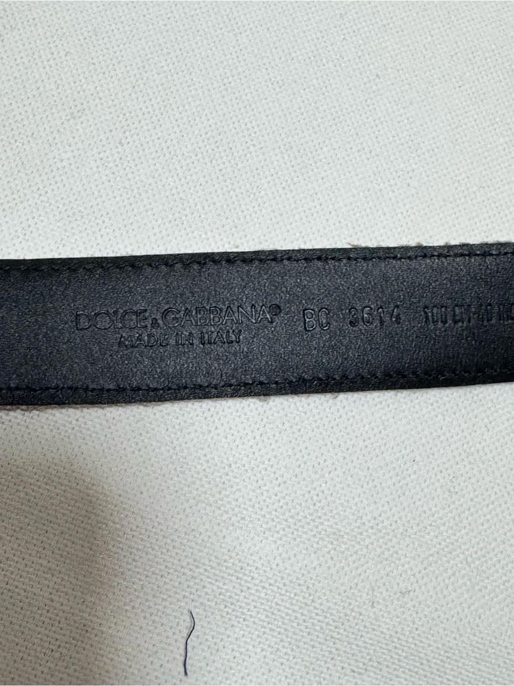 Dolce & Gabbana Men's Gray Woven Leather Belt with Metal Buckle